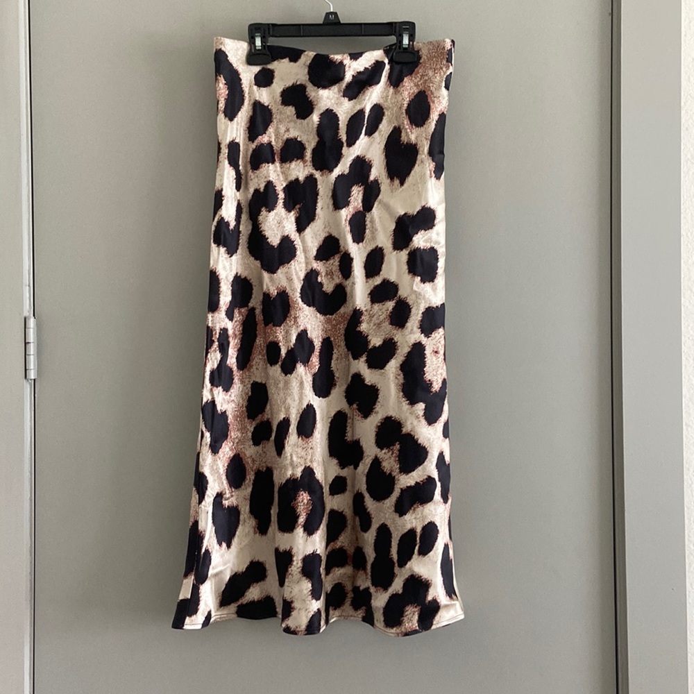 Satin midi skirt
